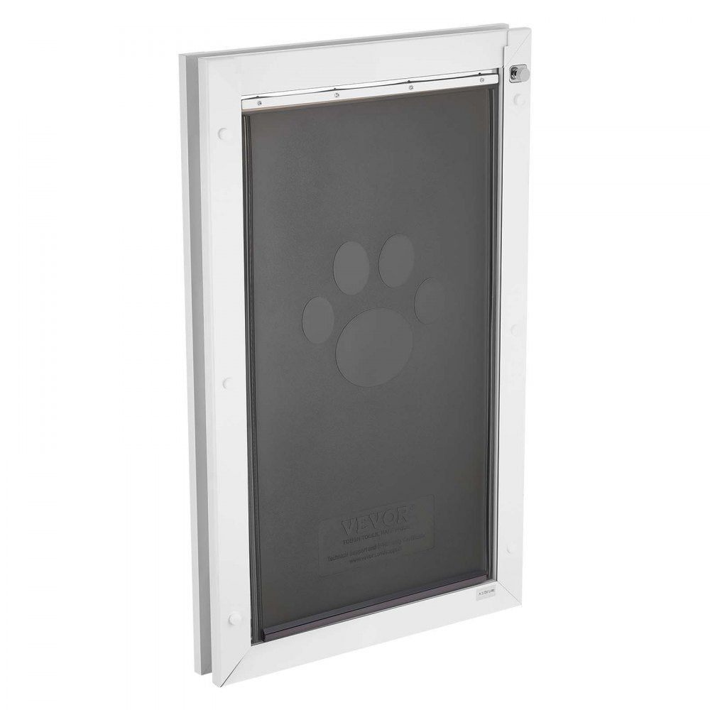 VEVOR Pet Door, X-Large, with Three Magnetic Flaps and Metal Frame, Strong and Weatherproof Dog Door for Interior and Exterior Doors, Easy to Install, Easy In-and-Out Access for Doggies, White