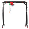 VEVOR Adjustable Gantry Crane, 2200 lbs Capacity, Portable Shop Lift Hoist with 95.7-142.9 in Height Adjustable, Manual Trolley, Electrical Hoist, Sling, Shackles, for Factory Warehouse Auto Repair