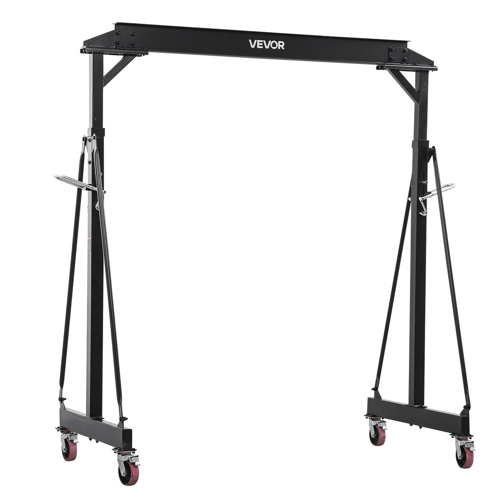 VEVOR Adjustable Gantry Crane, 4400 lbs Capacity, Portable Shop Lift Hoist with 98.8" to 146.1" Height Adjustable, Locking Wheels, Steel Construction, for Factory, Warehouse, Auto Repair, Frame Only