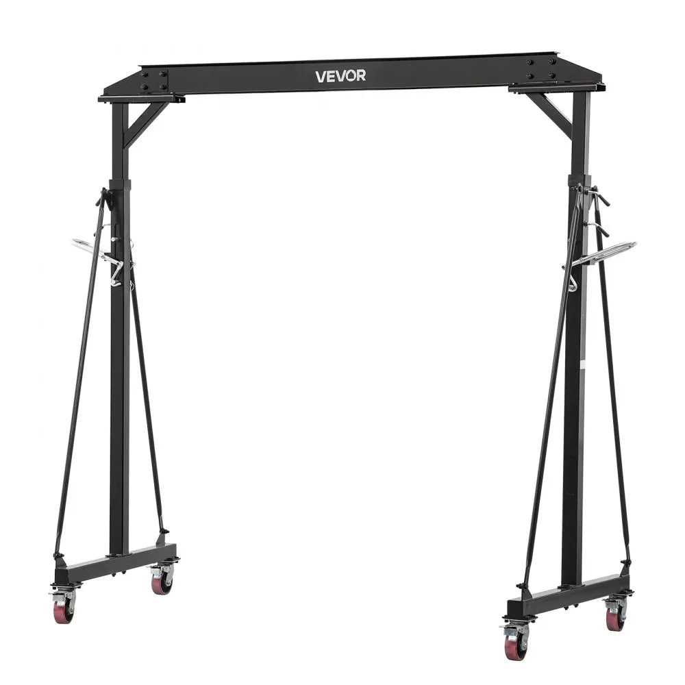 VEVOR Adjustable Gantry Crane, 2200 lbs Capacity, Portable Shop Lift Hoist with 95.7" to 142.9" Height Adjustable, Locking Wheels, Steel Construction, for Factory, Warehouse, Auto Repair, Frame Only