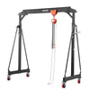 VEVOR Adjustable Gantry Crane, 4400 lbs Capacity, Portable Shop Lift Hoist with 99.6-146.9 in Height Adjustable, Manual Trolley, Hoist, Sling, Shackles, Hooks, for Garage Factory Warehouse Auto Repair