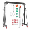 VEVOR Adjustable Gantry Crane, 4400 lbs Capacity, Portable Shop Lift Hoist with 99.6-146.9 in Height Adjustable, Manual Trolley, Hoist, Sling, Shackles, Hooks, for Garage Factory Warehouse Auto Repair