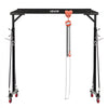 VEVOR Adjustable Gantry Crane, 2200 lbs Capacity, Portable Shop Lift Hoist with 95.7-142.9 in Height Adjustable, Manual Trolley, Hoist, Sling, Shackles, Hooks, for Garage Factory Warehouse Auto Repair