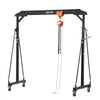 VEVOR Adjustable Gantry Crane, 2200 lbs Capacity, Portable Shop Lift Hoist with 95.7-142.9 in Height Adjustable, Manual Trolley, Hoist, Sling, Shackles, Hooks, for Garage Factory Warehouse Auto Repair