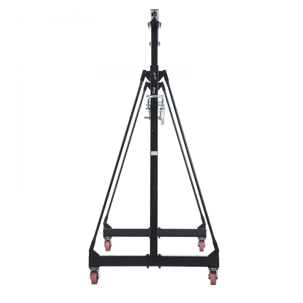 VEVOR Adjustable Gantry Crane, 5000 lbs Capacity, Portable Shop Lift Hoist with 100.4-147.6 in Height Adjustable, Manual Trolley, Locking Wheels, Steel Construction, for Factory Warehouse Auto Repair