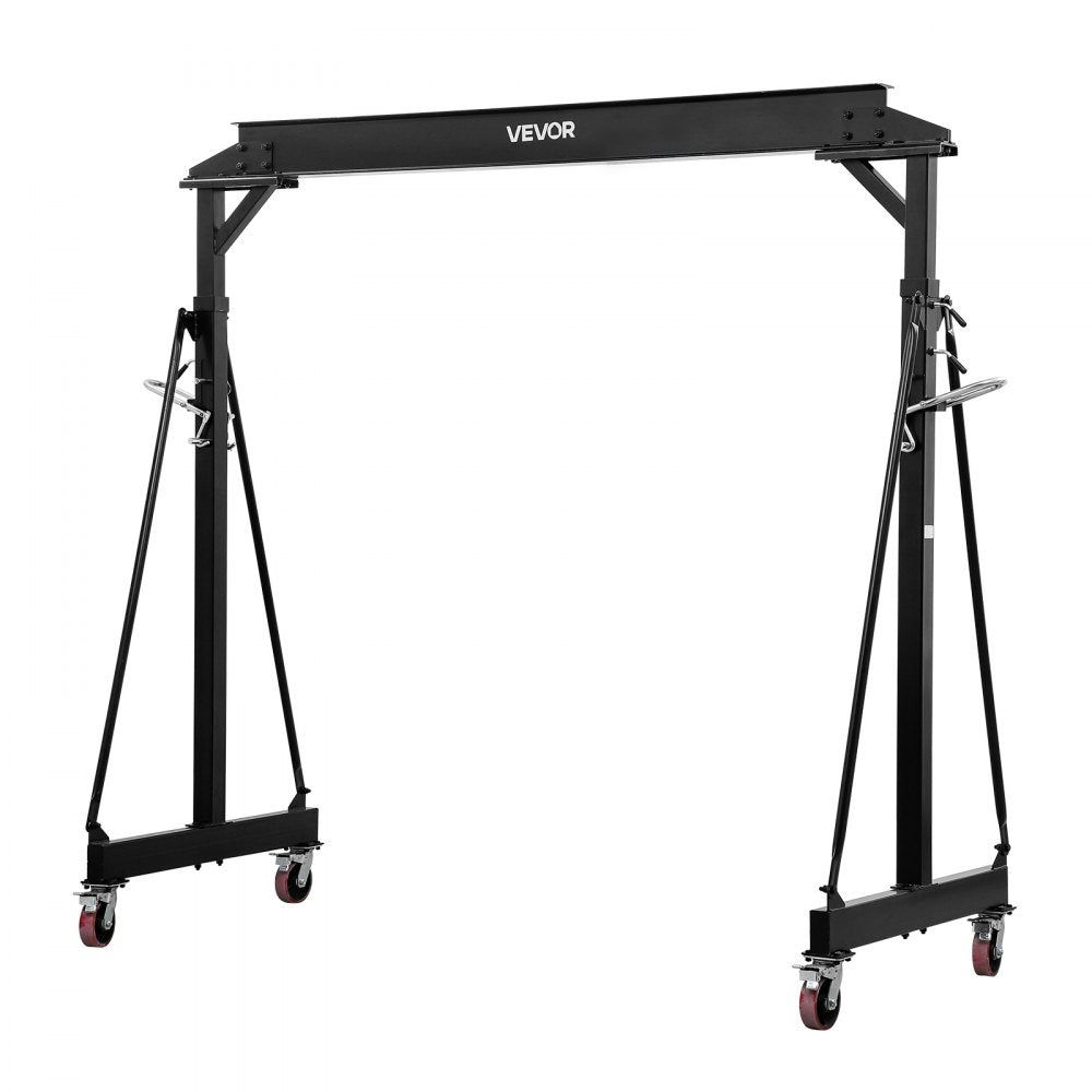 VEVOR Adjustable Gantry Crane, 5000 lbs Capacity, Portable Shop Lift Hoist with 100.4-147.6 in Height Adjustable, Manual Trolley, Locking Wheels, Steel Construction, for Factory Warehouse Auto Repair