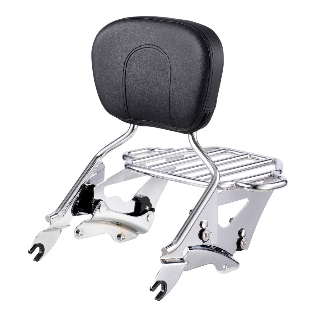 Motorcycle Backrest Sissy Bar with Luggage Rack, Compatible with Harley-Davidson Touring Models, Street Glide, Road Glide, and Road King, Detachable Passenger Backrest for Motorcycles