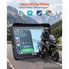 VEVOR 7 Inch Wireless Motorcycle Carplay with Apple Carplay & Android Auto, HD Touchscreen GPS Navigation System with Voice Control, Dual Bluetooth, Siri & Google Assistant, IP67 - Fit All Motorcycles