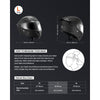 VEVOR Motorcycle Helmet, Modular, Adult Motocross Dirt Bike Helmet with Large Clear Visor, Comfortable Motorbike Racing Street with Detachable Liner for Men & Women, DOT Approved, (Matte Black, L)