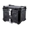 VEVOR Motorcycle Top Case, Universal Aluminum Alloy Motorbike Tail Box with Leather Lining, 55L Waterproof Detachable Motorcycle Top Box with Lock & Back Cushion, Fit for 99% of Motorcycle Frames