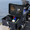 VEVOR Motorcycle Top Case, Universal Aluminum Alloy Motorbike Tail Box with Leather Lining, 65L Waterproof Detachable Motorcycle Top Box with Lock & Back Cushion, Fit for 99% of Motorcycle Frames