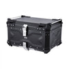 VEVOR Motorcycle Top Case, Universal Aluminum Alloy Motorbike Tail Box with Leather Lining, 65L Waterproof Detachable Motorcycle Top Box with Lock & Back Cushion, Fit for 99% of Motorcycle Frames