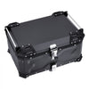 VEVOR Motorcycle Top Case, Universal Aluminum Alloy Motorbike Tail Box with Leather Lining, 65L Waterproof Detachable Motorcycle Top Box with Lock & Back Cushion, Fit for 99% of Motorcycle Frames