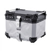VEVOR Motorcycle Top Case, Universal Aluminum Alloy Motorbike Tail Box with Leather Lining, 45L Waterproof Detachable Motorcycle Top Box with Lock & Back Cushion, Fit for 99% of Motorcycle Frames
