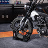 VEVOR Motorcycle Wheel Chock, 1800 lbs Capacity Wheel Cradle Holder, Heavy-duty Steel Motorcycle Front Wheel Stand with 3 Adjustable Holes, For 15"-21" Off-Road Motorcycles, Standard Motorcycles