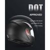 VEVOR Motorcycle Helmet, Full Face, Adult Motocross Dirt Bike Helmet with Tinted and Clear Dual Visor, Motorbike Racing Street with Detachable Liner for Men & Women, DOT Approved, (Matte Black, XL)