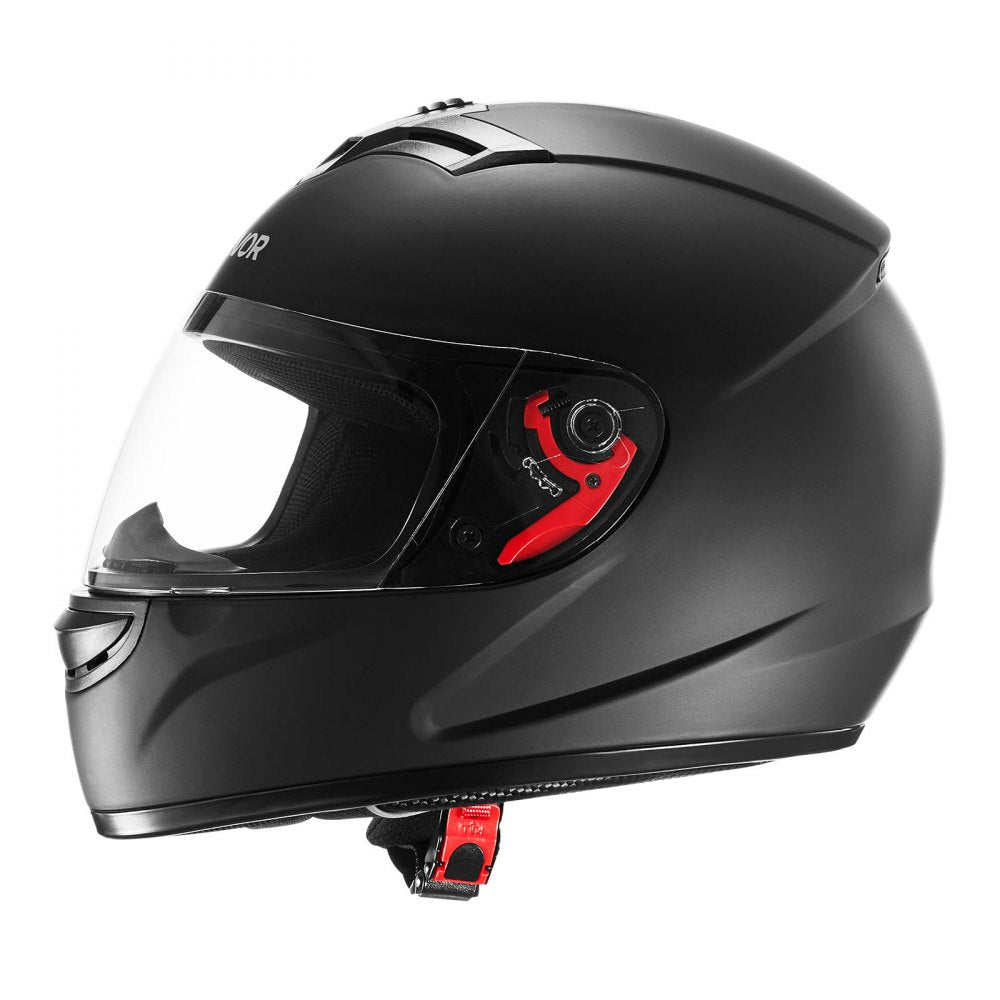 VEVOR Motorcycle Helmet, Full Face, Adult Motocross Dirt Bike Helmet with Tinted and Clear Dual Visor, Motorbike Racing Street with Detachable Liner for Men & Women, DOT Approved, (Matte Black, XL)
