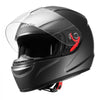 VEVOR Motorcycle Helmet, Full Face, Adult Motocross Dirt Bike Helmet with Tinted and Clear Dual Visor, Motorbike Racing Street with Detachable Liner for Men & Women, DOT Approved, (Matte Black, XL)