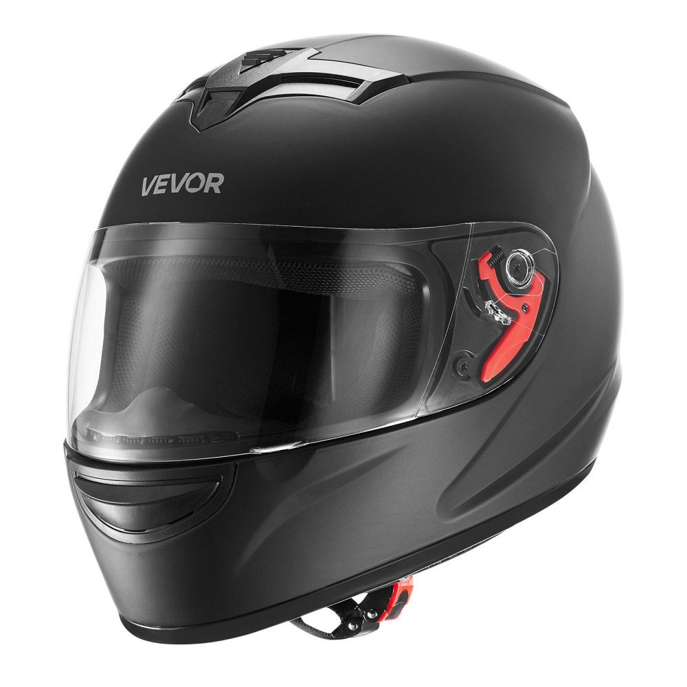 VEVOR Motorcycle Helmet, Full Face, Adult Motocross Dirt Bike Helmet with Tinted and Clear Dual Visor, Motorbike Racing Street with Detachable Liner for Men & Women, DOT Approved, (Matte Black, XL)