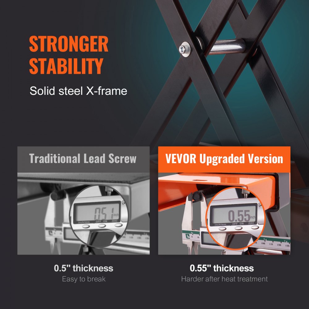 VEVOR Motorcycle Lift, 500 kg Motorcycle Center Scissor Lift Jack with Saddle & Safety Pin, Steel Motorcycle Jack Hoist Stand for Street Bikes, Cruiser Bikes, Touring Motorcycles