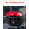 VEVOR Motorcycle Top Case, Universal Durable PP Material Motorbike Tail Box with Reflective Panel, 38L Waterproof Detachable Motorcycle Top Box with Multi-Hole Base, Fit for 99% of Motorcycle Frames