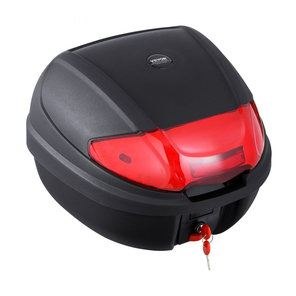 VEVOR Motorcycle Top Case, Universal Durable PP Material Motorbike Tail Box with Reflective Panel, 38L Waterproof Detachable Motorcycle Top Box with Multi-Hole Base, Fit for 99% of Motorcycle Frames