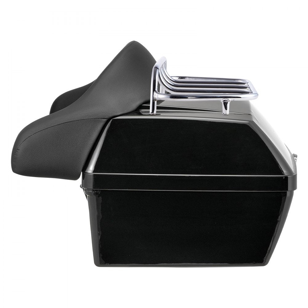 VEVOR Motorcycle Top Case, Universal Durable PP Material Motorbike Tail Box with Reflective Panel, 48L Waterproof Detachable Motorcycle Top Box with Multi-Hole Base, Fit for 99% of Motorcycle Frames