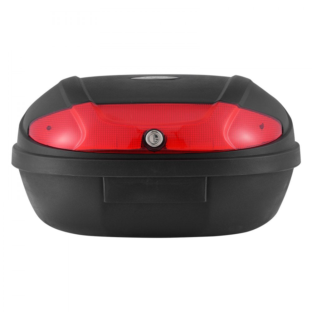 VEVOR Motorcycle Top Case, Universal Durable PP Material Motorbike Tail Box with Reflective Panel, 62L Waterproof Detachable Motorcycle Top Box with Multi-Hole Base, Fit for 99% of Motorcycle Frames
