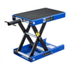 VEVOR Motorcycle Lift, 1100 lbs Motorcycle Scissor Lift Jack with Wide Deck & Lock Pin, 3.74"-13.38" Center Hoist Crank Stand, Steel Scissor Jack for Street Bikes, Cruiser Bikes, Touring, Blue/Black