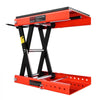 VEVOR Motorcycle Lift, 1200lbs Weight Capacity, Wide Deck Motorcycle Scissor Jack, 4.1-15 in Height Range, Heavy Duty Steel Bike Repair Center Stand with Ratchet and Crank for ATVs, Dirt Bikes