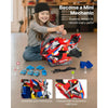 VEVOR Motorcycle Engine Toy, 25 Pieces, Motorcycle Mechanic Toy with Removable Parts, Lights & Sounds, Simulated Riding & Track Racing, Kids Mechanic Workshop Set for Toddler 3 Years and Up, Red