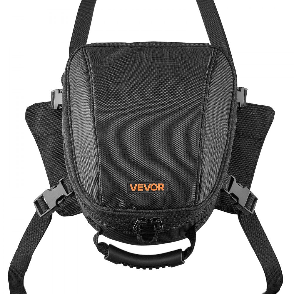 VEVOR Magnetic Tank Bag, Large Black Motorcycle Storage Bag Magnetic Base, Fits ADV, Sport, Touring, and Dirt Bikes, Touchscreen Phone Map Pocket, YKK Zippers, Motorbike Backpack, Included Rain Cover