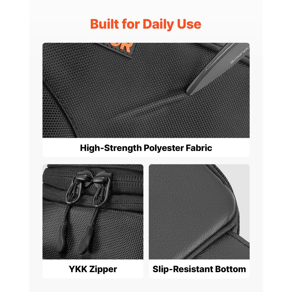 VEVOR Motorcycle Tank Bag Extra Large Black Motorbike Storage Bag Accessory, For ADV, Dual Sport, Touring & Dirt Bikes, Touchscreen Phone Map Pocket, YKK Zippers, Quick-Release Straps, with Rain Cover