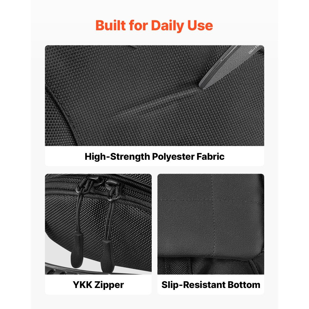 VEVOR Magnetic Tank Bag, Small Black Motorcycle Storage Bag Magnetic Base, Fits ADV, Sport, Touring, and Dirt Bikes, Touchscreen Phone Map Pocket, YKK Zippers, Motorbike Luggage, Included Rain Cover