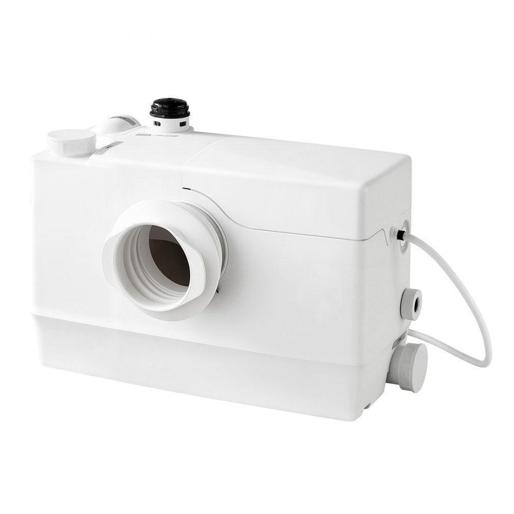 VEVOR Macerator Pump 800W 12000L/h Flow 32.8 ft/10 m Head Sewage Pump, Waste Water Disposal Upflush Machine with 4 Inlets, Macerating Toilet Sewerage, for Basement, Toilet, Sink, Laundry, Kitchen