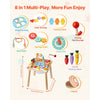 VEVOR Montessori Activity Table for Toddler 1-3 Years Old, 8 in 1 Wooden Learn Activity Desk, Baby Play Table for Boys & Girls Aged 6+ Months, Great Birthday, Christmas, Children's Day Present