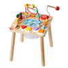 VEVOR Montessori Activity Table for Toddler 1-3 Years Old, 8 in 1 Wooden Learn Activity Desk, Baby Play Table for Boys & Girls Aged 6+ Months, Great Birthday, Christmas, Children's Day Present