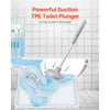 VEVOR Toilet Brush and Plunger Set, 2-in-1 Toilet Bowl Brush Plunger Combo with Ventilated Holder, 360° Deep Cleaning and Drip-Proof Bathroom Supplies, for Bathroom, RV and Toilets (White & Grey)