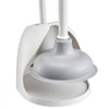 VEVOR Toilet Brush and Plunger Set, 2-in-1 Toilet Bowl Brush Plunger Combo with Ventilated Holder, 360° Deep Cleaning and Drip-Proof Bathroom Supplies, for Bathroom, RV and Toilets (White & Grey)