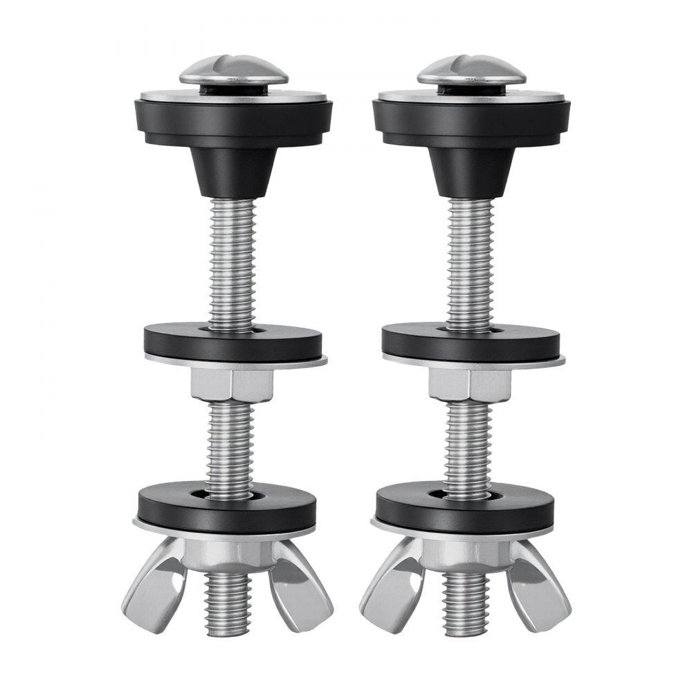 VEVOR Universal Toilet Tank to Bowl Bolts Kit, 2PCS Metal Heavy Duty Toilet Tank Bolts, Stainless Steel Toilet Tank Screws Replacement Kit with Wing Nuts, Rubber Washers Gaskets, Toilet Repair Screw