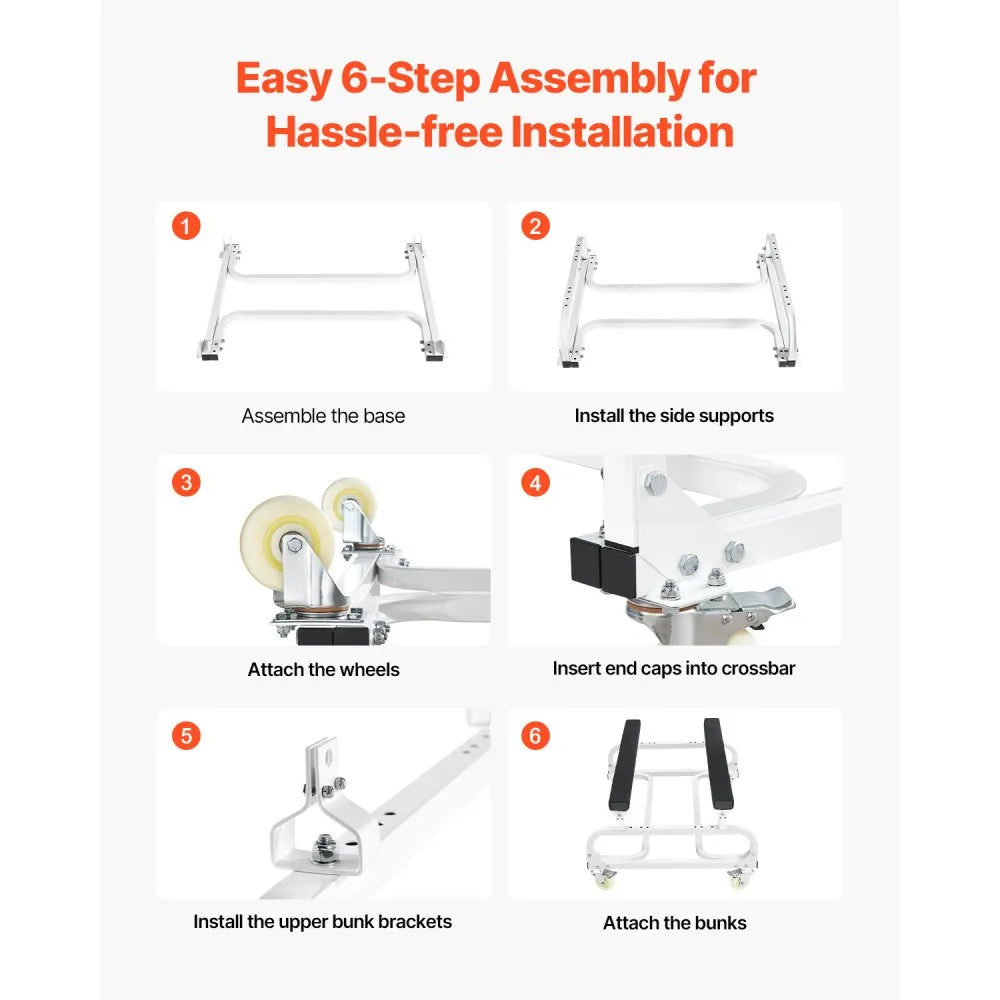 VEVOR Watercraft PWC Dolly, 1300 lbs Load Capacity, Jet Ski Stand PWC Cart for Moving Watercraft, Adjustable Bunks with 4 Casters & 2 Brakes, Heavy-Duty Jet Ski Cart for Kayaks, Jet Skis, Speedboats