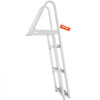 VEVOR Dock Ladder, Removable 3 Steps, 350 lbs Load Capacity, Aluminum Alloy Pontoon Boat Ladder with 4'' Wide Step & Nonslip Mat, Easy to Install for Ship/Lake/Pool/Marine Boarding