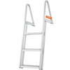 VEVOR Dock Ladder, Removable 3 Steps, 350 lbs Load Capacity, Aluminum Alloy Pontoon Boat Ladder with 4'' Wide Step & Nonslip Mat, Easy to Install for Ship/Lake/Pool/Marine Boarding