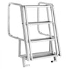 VEVOR Flip-Up Dock Ladder, 4-Step, Heavy-Duty Aluminum Alloy Pontoon Boat Swim Ladder, with Non-Slip Wide Steps, 350 lbs Weight Capacity, Pull Rope Assist, Comfort Use for Lake Pool Marine Boarding