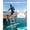 VEVOR Flip-Up Dock Ladder, 6-Step, Heavy-Duty Aluminum Alloy Pontoon Boat Swim Ladder, with Non-Slip Wide Steps, 350 lbs Weight Capacity, Pull Rope Assist, Comfort Use for Lake Pool Marine Boarding