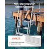 VEVOR Flip-Up Dock Ladder, 6-Step, Heavy-Duty Aluminum Alloy Pontoon Boat Swim Ladder, with Non-Slip Wide Steps, 350 lbs Weight Capacity, Pull Rope Assist, Comfort Use for Lake Pool Marine Boarding