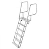 VEVOR Flip-Up Dock Ladder, 6-Step, Heavy-Duty Aluminum Alloy Pontoon Boat Swim Ladder, with Non-Slip Wide Steps, 350 lbs Weight Capacity, Pull Rope Assist, Comfort Use for Lake Pool Marine Boarding