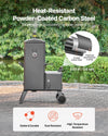 Heat-resistant powder-coated carbon steel construction (0.03 in / 0.8 mm)