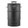 VEVOR Charcoal Smoker Grill, 18.5" Barrel Charcoal BBQ Smoker, Coated Steel Outdoor Barbecue Grill with 2 Grilling Grates, 1 Hanging Rod, 6 Hooks & Thermometer, Ideal for Party Backyard Patio Cooking