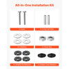 VEVOR Universal Toilet Seat Bolts Kit, 2PCS Metal Heavy Duty Toilet Tank Bolts, Stainless Steel Toilet Seat Screws Replacement Kit with Long Downlock Nuts, Rubber Washers Gaskets, Toilet Repair Screw